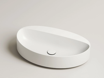 DROP - Oval single countertop ceramic washbasin by Valdama - view 2