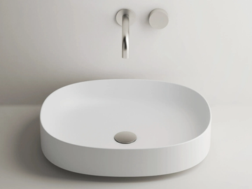 DROP - Oval single countertop ceramic washbasin by Valdama - view 2