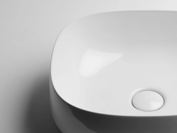 SEED - Countertop single ceramic washbasin by Valdama - view 3