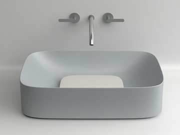 ACQUERELLO - Countertop rectangular single ceramic washbasin by Valdama - view 2