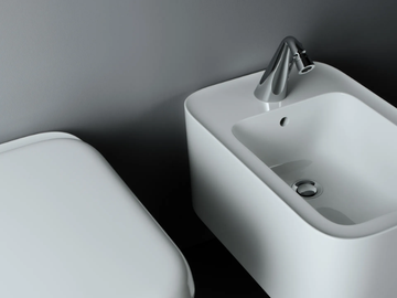 CAMEO - Wall-hung ceramic bidet with overflow by Valdama - view 3