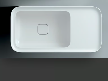 CAMEO - Inset rectangular ceramic washbasin with integrated countertop by Valdama - view 2
