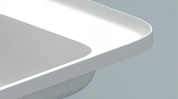 CAMEO - Inset rectangular ceramic washbasin with integrated countertop by Valdama - view 3