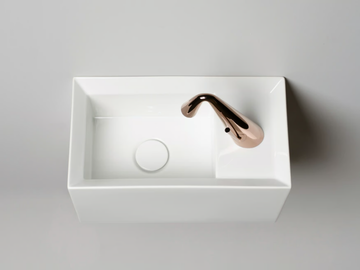 CUT - Rectangular single ceramic washbasin by Valdama - view 2