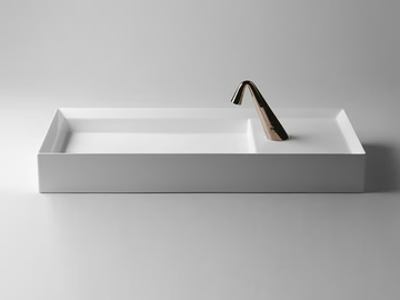 CUT - Countertop rectangular single ceramic washbasin by Valdama - view 2