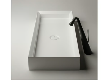 CUT - Countertop rectangular single ceramic washbasin by Valdama - view 2
