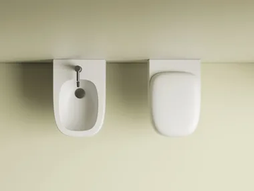 SEED - Contemporary style wall-hung rimless ceramic toilet by Valdama - view 2