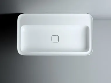CAMEO - Countertop and wall-hung ceramic washbasin with overflow by Valdama - view 2
