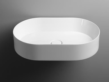 TRACK - Countertop oval single ceramic washbasin by Valdama - view 2