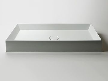 TRACK - Countertop rectangular single ceramic washbasin by Valdama - view 2