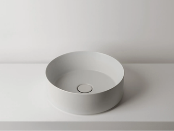 TRACK - Countertop round single ceramic washbasin by Valdama - view 2