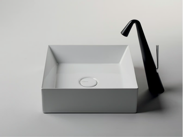 TRACK - Countertop square single ceramic washbasin by Valdama - view 2
