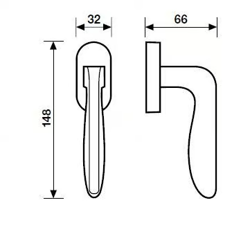 H1022 ERNANI - Brass window handle on rose by Valli - view 3