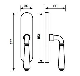 H1037 TESEO - Brass window handle on back plate by Valli - view 3