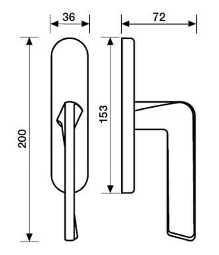 H1039 FEDRA - Brass window handle on back plate by Valli - view 3