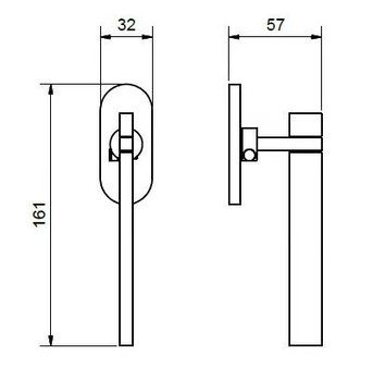 H1065 NAKED DUE - Steel window handle on rose by Valli - view 3