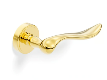 H165 GERMANA - Brass door handle on rose by Valli - view 2