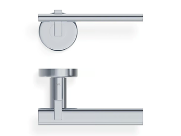 H335 RM - Brass door handle on rose by Valli - view 3