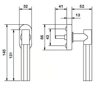 H380 AC1 - Brass window handle on rose by Valli - view 3