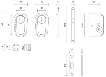 K 1211 - Recessed door handle by Valli - view 3