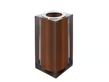 BRONZE GLOSS SMALL - Resin bathroom waste bin by Vallvé - view 2