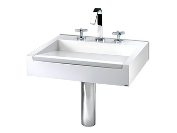 CINCO - Wall-mounted rectangular resin washbasin by Vallvé - view 2