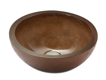 DOLCE ROUND TEXTURE BRONZE - Countertop round resin washbasin by Vallvé - view 2