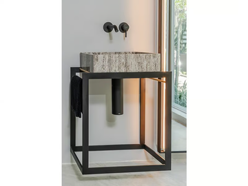 PERÍMETRO - Floor-standing steel vanity unit by Vallvé - view 3