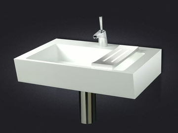 PLANO INCLINADO - Round wall-mounted resin washbasin by Vallvé - view 3