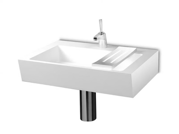 PLANO INCLINADO - Round wall-mounted resin washbasin by Vallvé - view 2