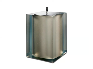 PLATINUM GLOSS - Resin bathroom waste bin by Vallvé - view 2