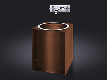 BRONZE GLOSS - Wall-mounted resin washbasin by Vallvé - view 3