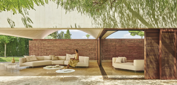 BELT AIR - Round PMMA garden side table by Varaschin - view 3