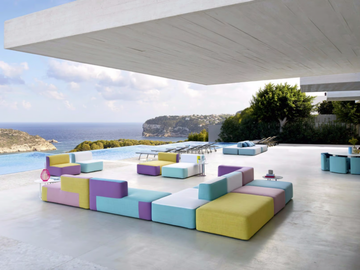 BELT - Modular fabric garden sofa by Varaschin - view 2
