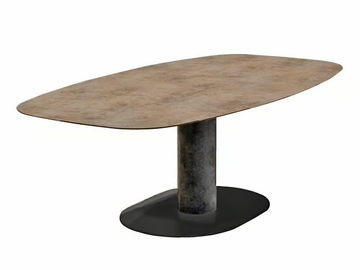BIG LOW - Oval steel garden table by Varaschin - view 2