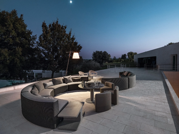 CIRCLE BELT - Curved modular fabric garden sofa by Varaschin - view 3