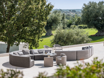CIRCLE BELT - Curved modular fabric garden sofa by Varaschin - view 2