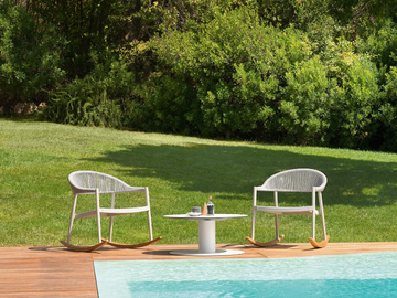 CLEVER LOUNGE - Rocking garden fabric easy chair with armrests by Varaschin - view 2