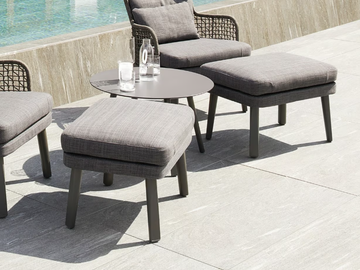 EMMA - Rectangular fabric garden footstool by Varaschin - view 2