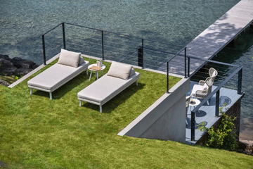 EMMA - Fabric sun lounger by Varaschin - view 3