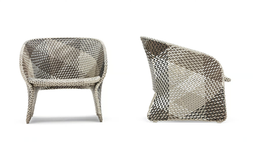 MAAT - Synthetic fibre garden armchair with armrests by Varaschin - view 3