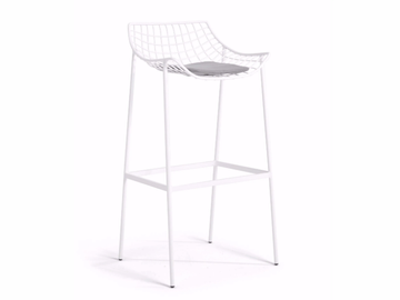 SUMMER SET - High steel stool with footrest by Varaschin - view 2