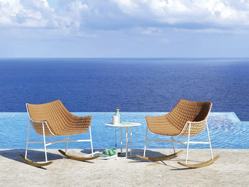 SUMMER SET - Rocking garden steel easy chair by Varaschin - view 3