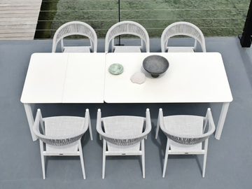 SYSTEM - Rectangular powder coated aluminium garden table by Varaschin - view 2