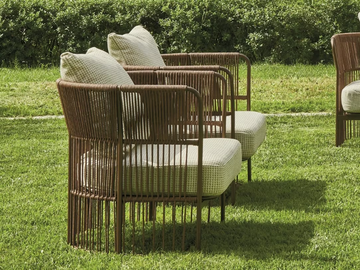 TIBIDABO - Armchair with armrests and synthetic fiber weaving by Varaschin - view 2