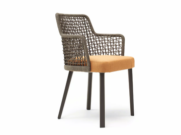 EMMA - Powder coated aluminium garden chair with armrests by Varaschin - view 2