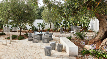 TIBIDABO - Round rope garden side table by Varaschin - view 3
