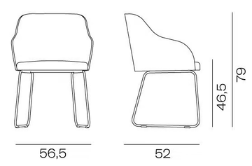 CISTELL CURVE - Sled base upholstered fabric chair with armrests by Vergés - view 3