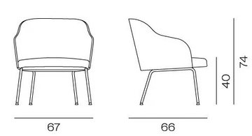CISTELL CURVE - Wooden easy chair with armrests by Vergés - view 3