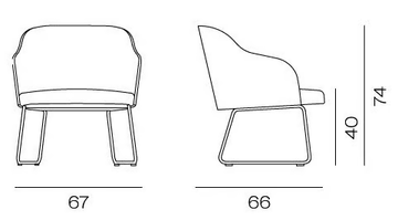 CISTELL CURVE - Sled base wooden easy chair with armrests by Vergés - view 3